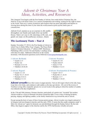Advent & Christmas: Year a Ideas, Activities, and Resources