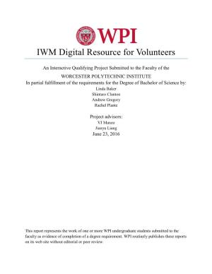 IWM Digital Resource for Volunteers