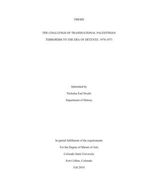 Thesis the Challengs of Transnational Palestinian