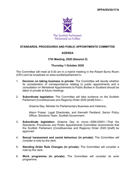 Paper for Meeting 1 October 2020