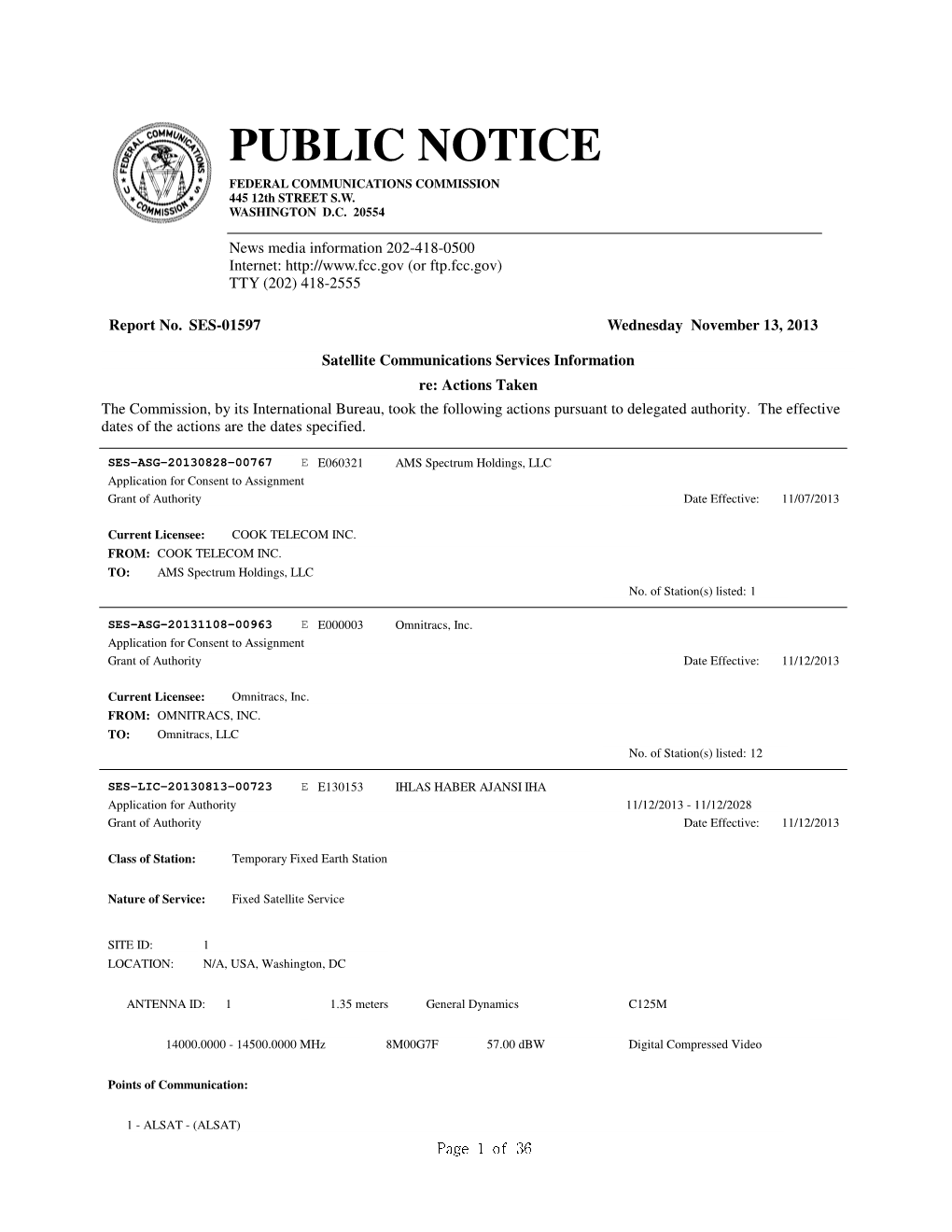 PUBLIC NOTICE FEDERAL COMMUNICATIONS COMMISSION 445 12Th STREET S.W