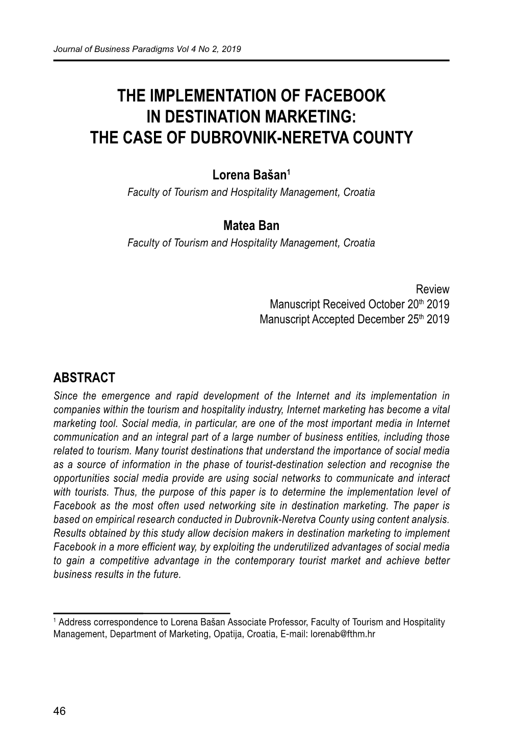 The Case of Dubrovnik-Neretva County