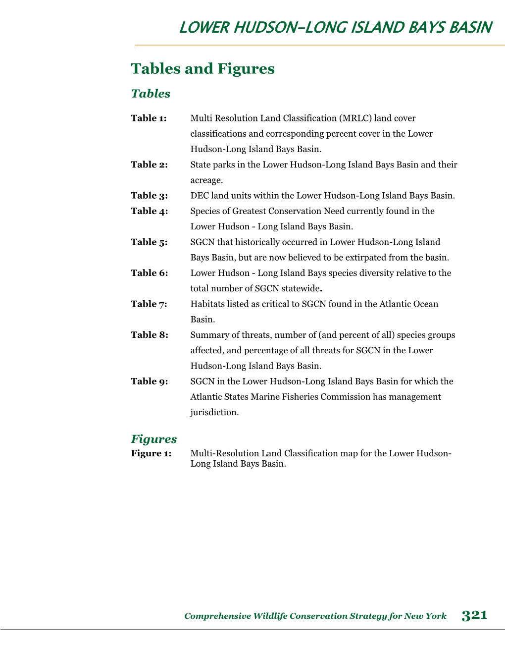 Lower Hudson-Long Island Bays Tables