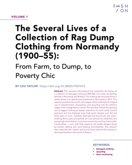 The Several Lives of a Collection of Rag Dump Clothing from Normandy (1900–55): from Farm, to Dump, to Poverty Chic