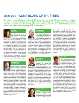 2020–2021 Wsms Board of Trustees