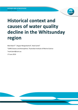 Historical Context and Causes of Water Quality Decline in the Whitsunday Region