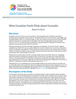 What Canadian Youth Think About Cannabis: Report in Short