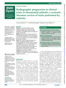 Radiographic Progression in Clinical Trials in Rheumatoid Arthritis: a Systemic Literature Review of Trials Performed by Industry