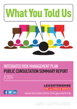 IRMP Public Consultation Summary Report