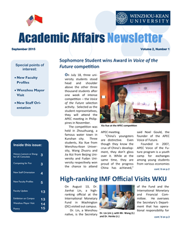 Academic Affairs Newsletter