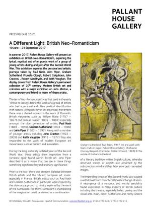 British Neo-Romanticism 10 June – 24 September 2017