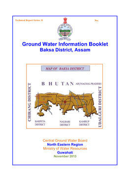 Ground Water Information Booklet Baksa District, Assam