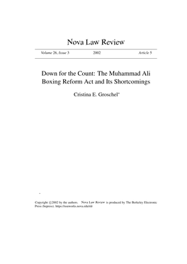 The Muhammad Ali Boxing Reform Act and Its Shortcomings