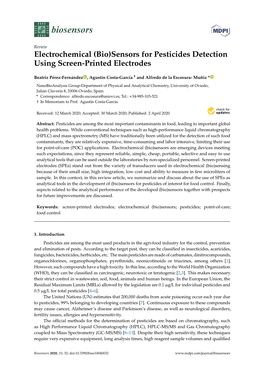 (Bio)Sensors for Pesticides Detection Using Screen-Printed Electrodes