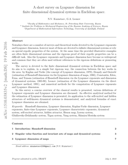 Arxiv:1510.03835V2 [Math.DS] 19 Feb 2016