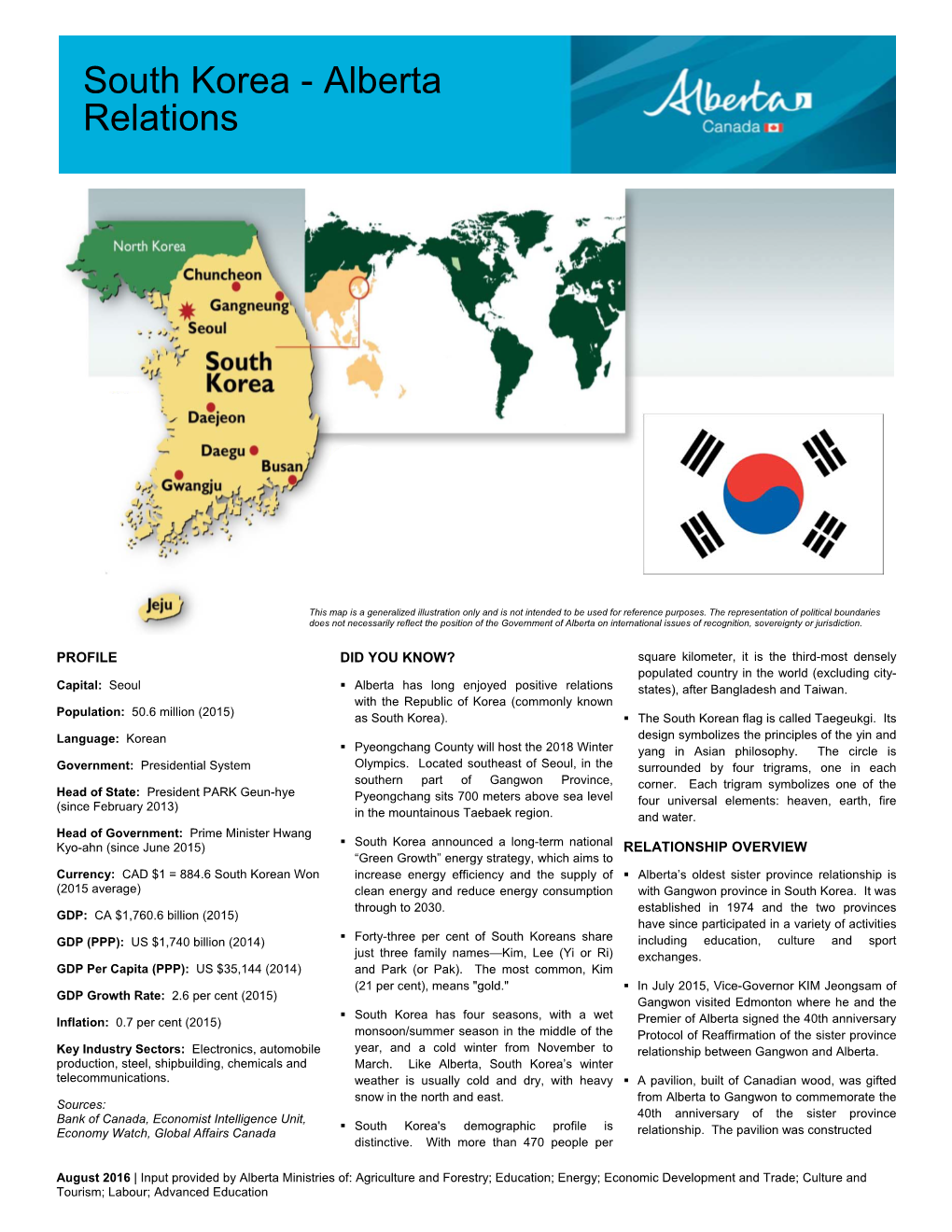 Korea-Alberta Relations 2016