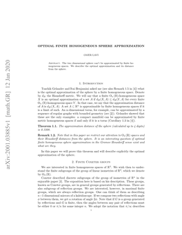 Arxiv:2001.03885V1 [Math.GR] 12 Jan 2020 R Stand the ﬁnite Subgroups of the Group of Linear Isometries of R3, Which We Denote by O3 (R)