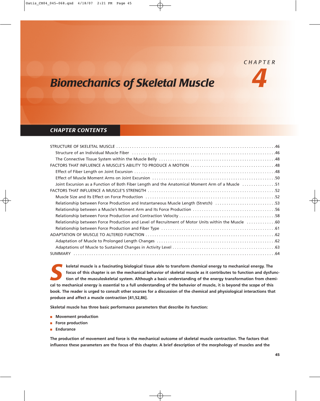 Biomechanics of Skeletal Muscle 4