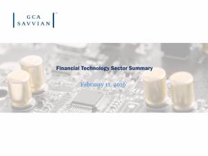 Financial Technology Sector Summary
