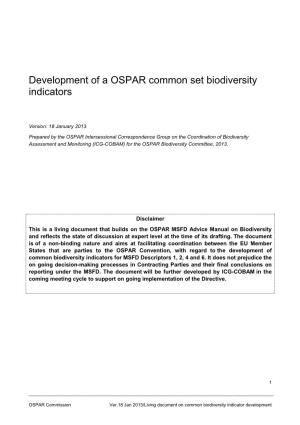 Development of a OSPAR Common Set Biodiversity Indicators