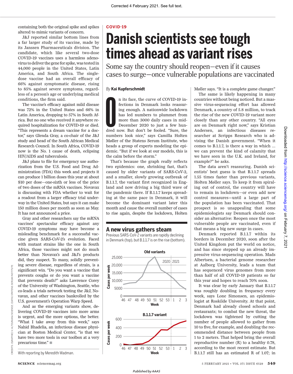 Danish Scientists See Tough Times Ahead As Variant Rises Kai Kupferschmidt