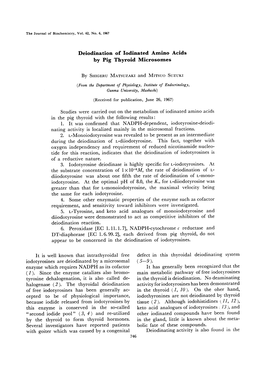 Deiodination of Iodinated Amino Acids by Pig Thyroid Microsomes