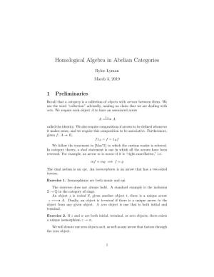 Homological Algebra in Abelian Categories