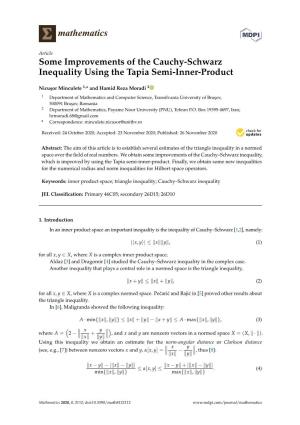 Some Improvements of the Cauchy-Schwarz Inequality Using the Tapia Semi-Inner-Product