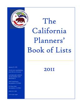 The California Planners' Book of Lists