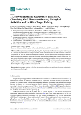1-Deoxynojirimycin: Occurrence, Extraction, Chemistry, Oral Pharmacokinetics, Biological Activities and in Silico Target Fishing