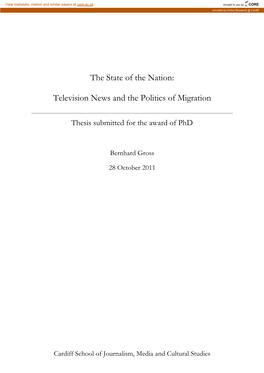 Television News and the Politics of Migration