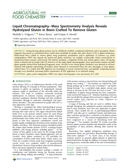 Liquid Chromatography–Mass Spectrometry Analysis Reveals