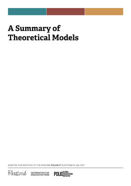A Summary of Theoretical Models
