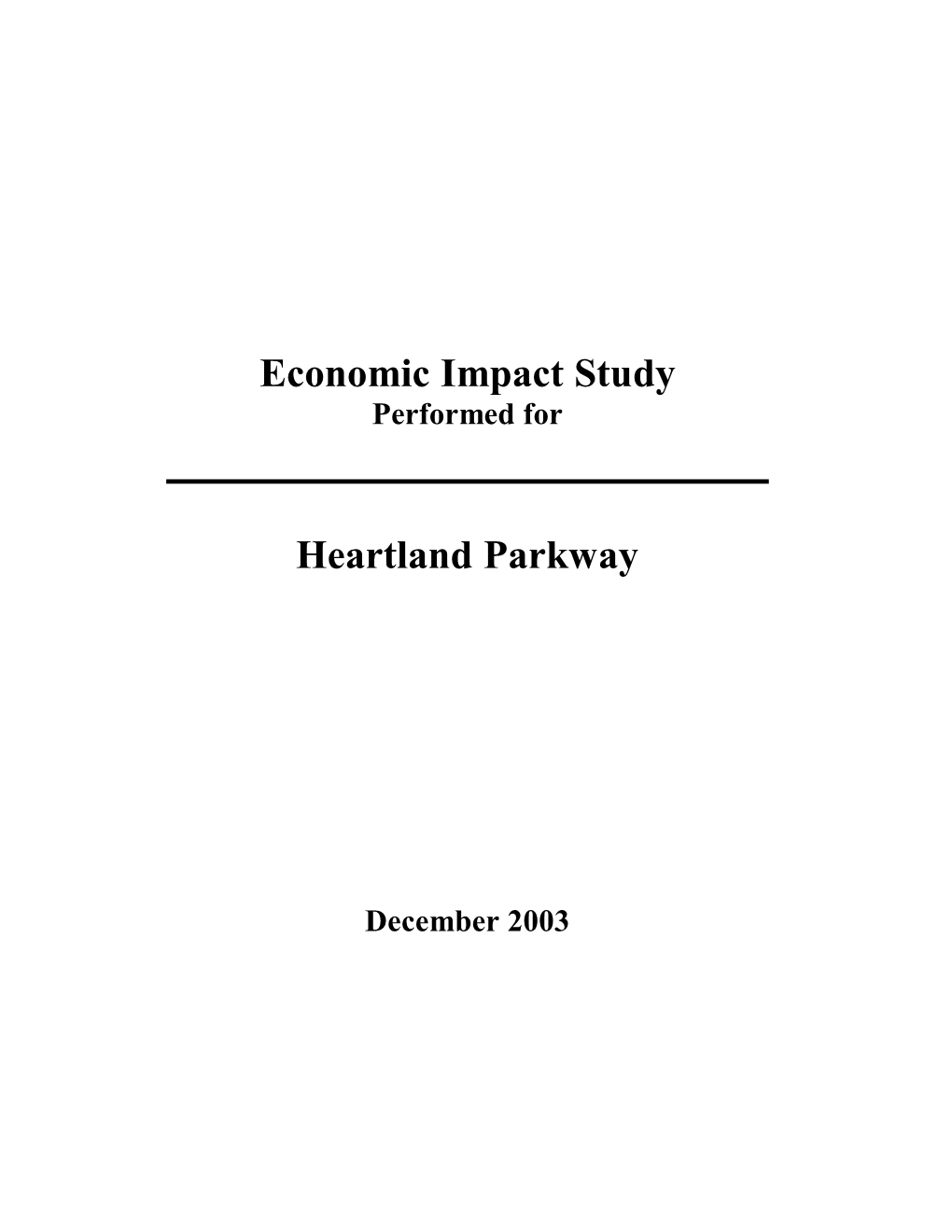 Economic Impact Study Heartland Parkway