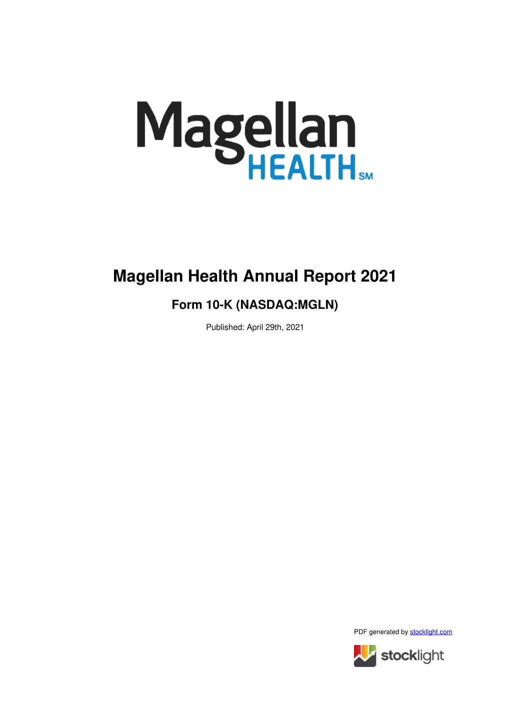 Magellan Health Annual Report 2021