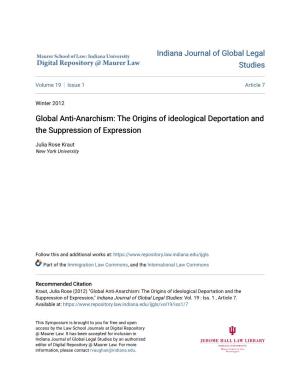 Global Anti-Anarchism: the Origins of Ideological Deportation and the Suppression of Expression