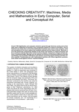 Machines, Media and Mathematics in Early Computer, Serial and Conceptual Art