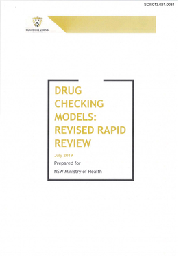 Drug Checking Models: Revised Rapid Review