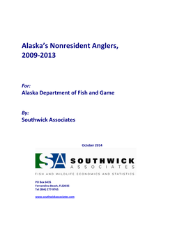 Alaska's Nonresident Anglers, 2009-2013