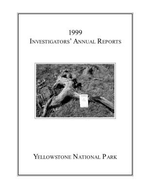 Investigators' Annual Reports Yellowstone