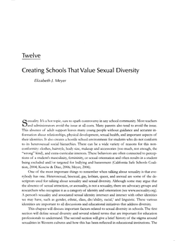 Creating Schools That Value Sexual Diversity