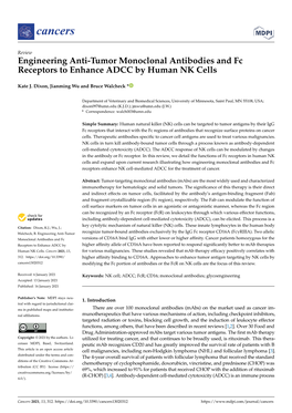 Engineering Anti-Tumor Monoclonal Antibodies and Fc Receptors to Enhance ADCC by Human NK Cells