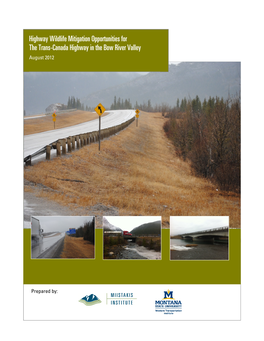 Highway Wildlife Mitigation Opportunities for the Trans-Canada Highway in the Bow River Valley August 2012