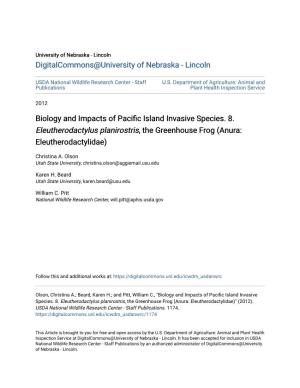 Biology and Impacts of Pacific Island Invasive Species. 8