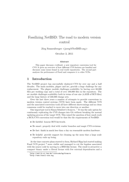 Fossilizing Netbsd: the Road to Modern Version Control
