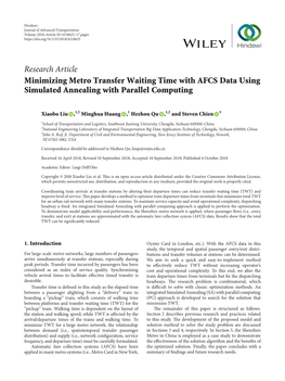 Research Article Minimizing Metro Transfer Waiting Time with AFCS Data Using Simulated Annealing with Parallel Computing