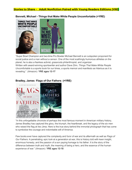 Stories to Share - Adult Nonfiction Paired with Young Readers Editions (YRE​)
