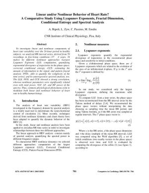 A Comparative Study Using Lyapunov Exponents, Fractal Dimension, Conditional Entropy and Spectral Analysis