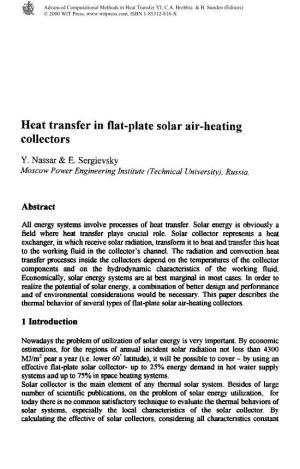Heat Transfer in Flat-Plate Solar Air-Heating Collectors