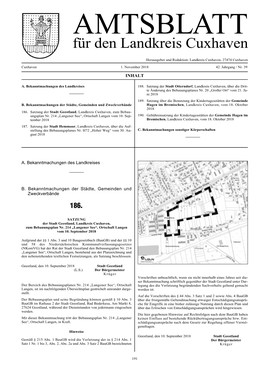 AMTSBLATT Für Den Landkreis Cuxhaven